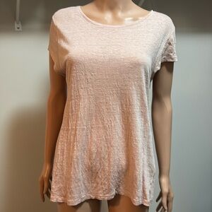 Pink H&M linen tee size L